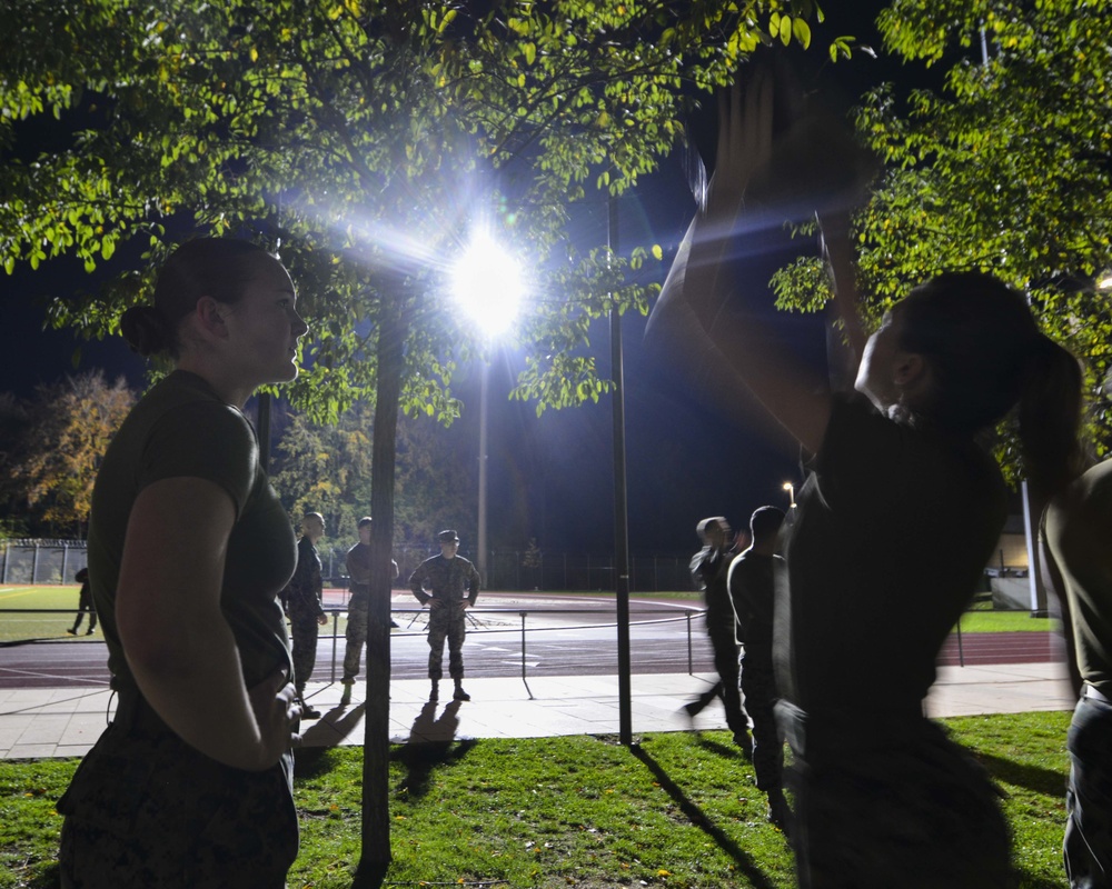 U.S. Marine Corps Forces, Europe and Africa Marines Conduct Combat Fitness Test