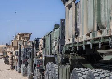 Logistics Marines Prepare Trucks for MWX 1-20