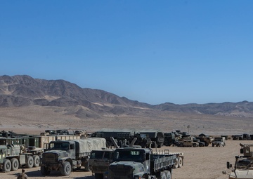 Logistics Marines Prepare Trucks for MWX 1-20