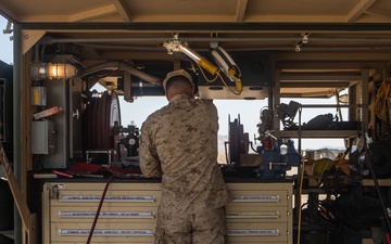 Logistics Marines Prepare Trucks for MWX 1-20