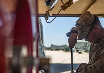 Logistics Marines Prepare Trucks for MWX 1-20