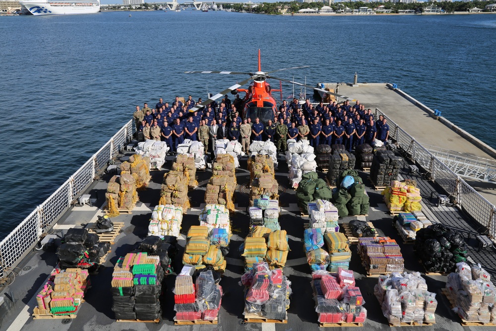 Coast Guard Cutter James to offload 27,000 pounds of cocaine, 11,000 pounds of marijuana at Port Everglades