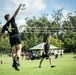25th Infantry Division Soldiers participate in the ultimate frisbee tournament during Tropic Lightning Week 19