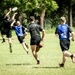 25th Infantry Division Soldiers participate in the ultimate frisbee tournament during Tropic Lightning Week 19