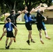 25th Infantry Division Soldiers participate in the ultimate frisbee tournament during Tropic Lightning Week 19