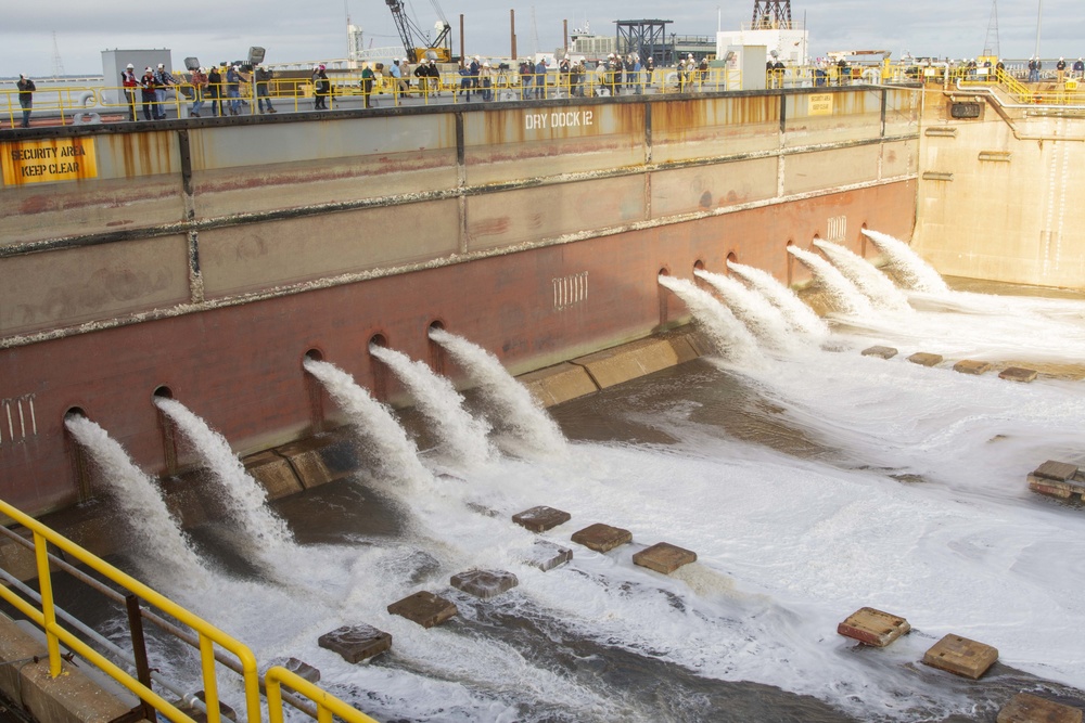 PCU John F. Kennedy Crew Marks another Milestone, Flooding of Dry Dock, and Prepares for Upcoming Christening