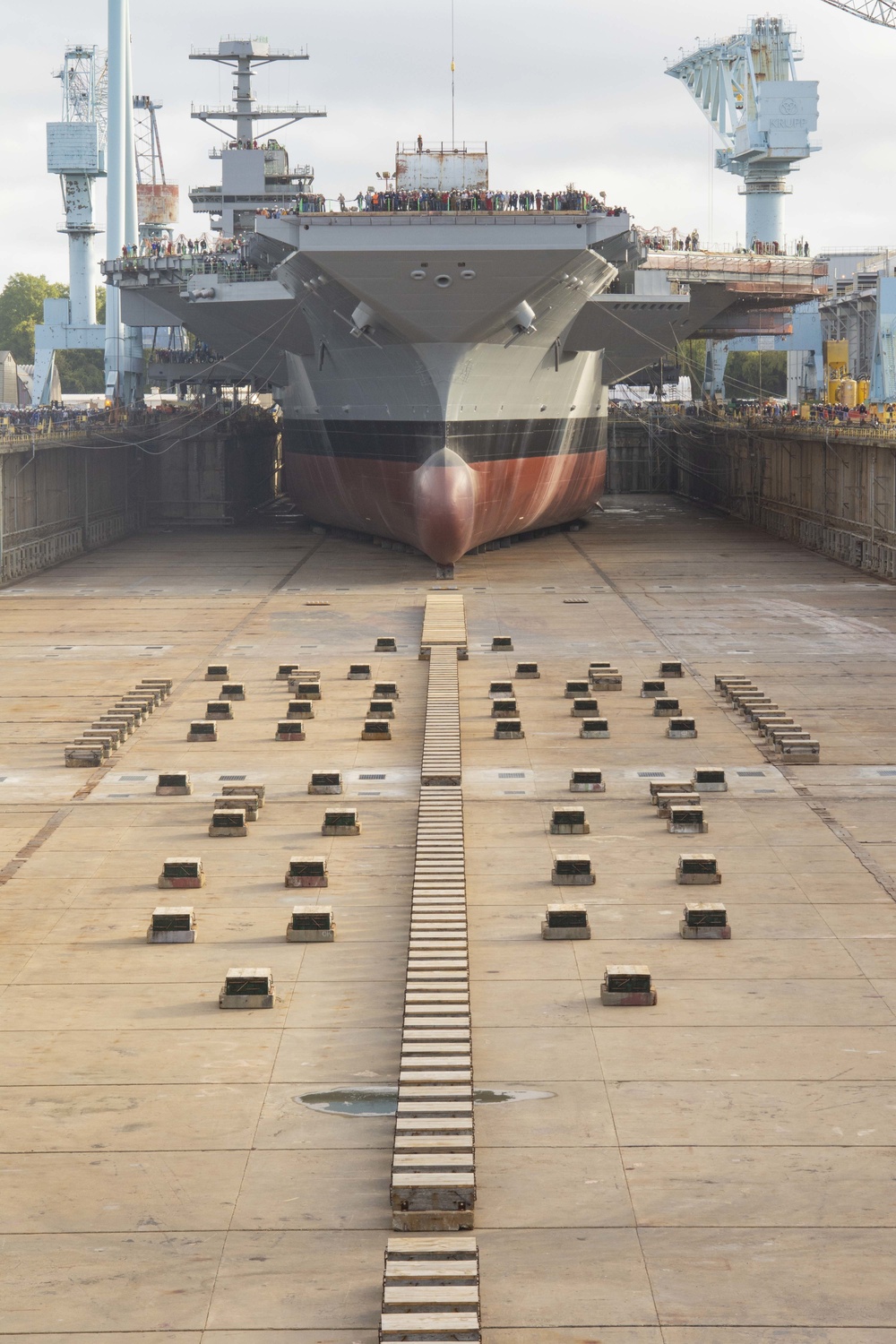 PCU John F. Kennedy Crew Marks another Milestone, Flooding of Dry Dock, and Prepares for Upcoming Christening