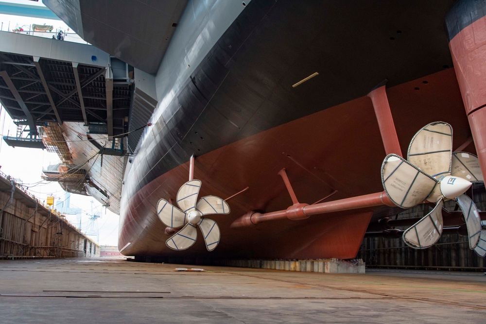 PCU John F. Kennedy Crew Marks another Milestone, Flooding of Dry Dock, and Prepares for Upcoming Christening