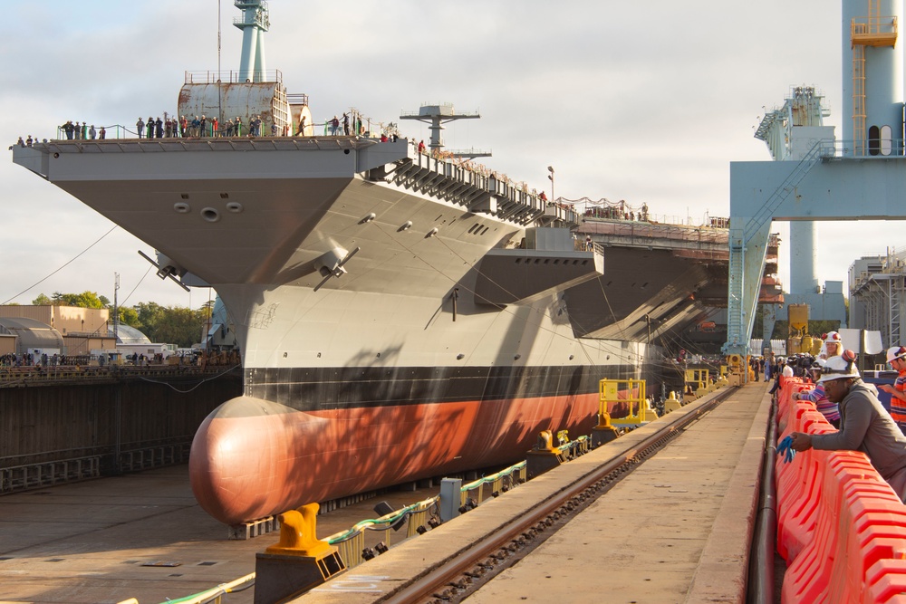 PCU John F. Kennedy Crew Marks another Milestone, Flooding of Dry Dock, and Prepares for Upcoming Christening