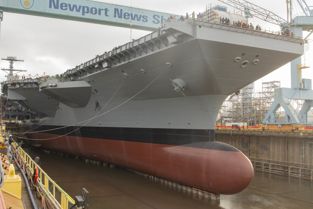 PCU John F. Kennedy Crew Marks another Milestone, Flooding of Dry Dock, and Prepares for Upcoming Christening