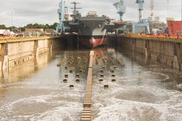 PCU John F. Kennedy Crew Marks another Milestone, Flooding of Dry Dock, and Prepares for Upcoming Christening