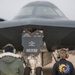 Crew chiefs from Whiteman AFB prepare to unload a B-2 Spirit Stealth Bomber