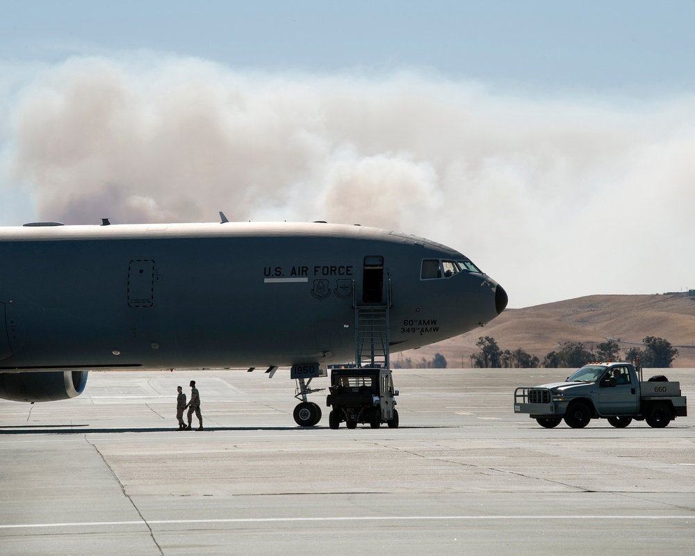 California wildfires burn outside Travis AFB