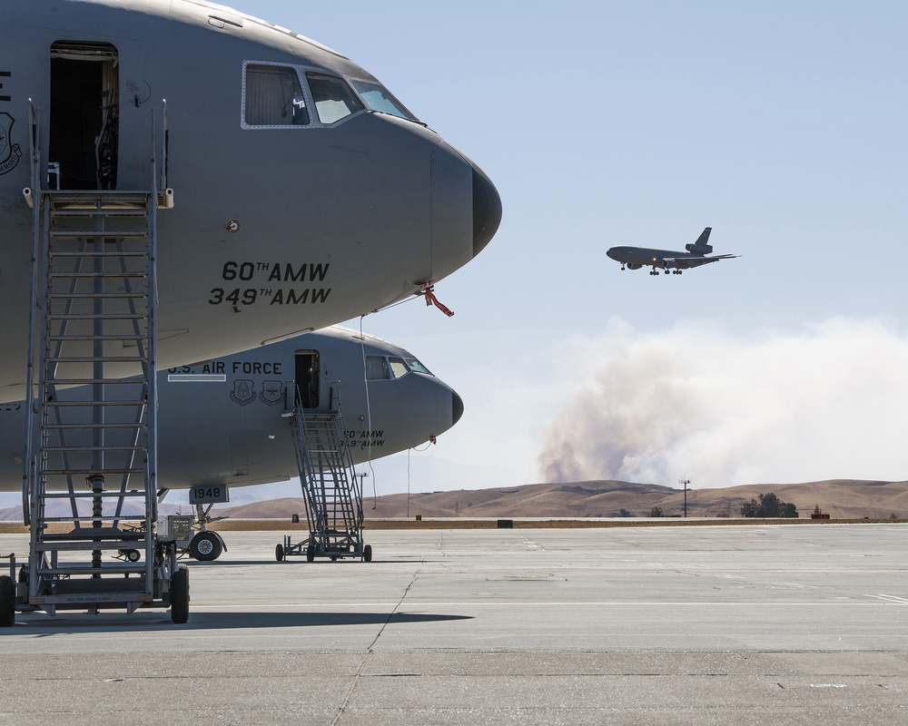 California wildfires burn outside Travis AFB