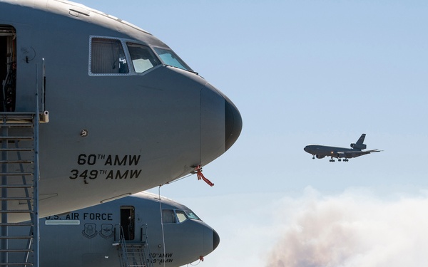 California wildfires burn outside Travis AFB