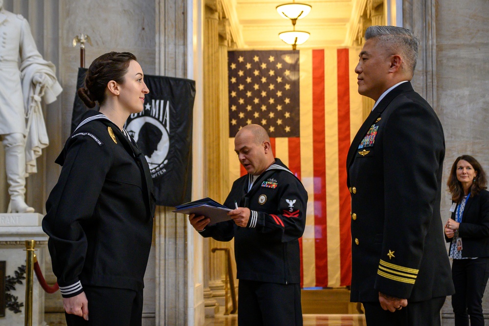 MA2 Lorissa Barnes reenlistment ceremony