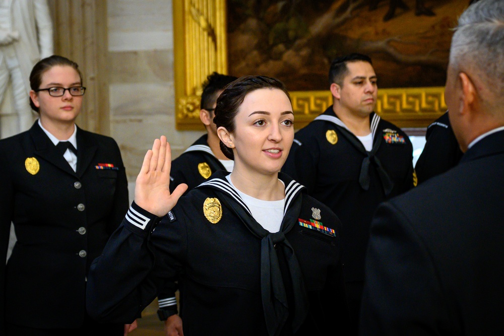 MA2 Lorissa Barnes reenlistment ceremony