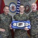Marine presents HITT championship belt to Pendleton CG, Sgt. Maj.