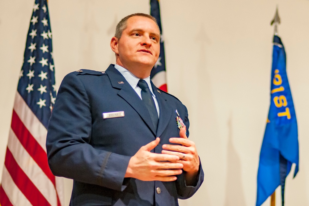Brezina assumes command of 121st CE Squadron