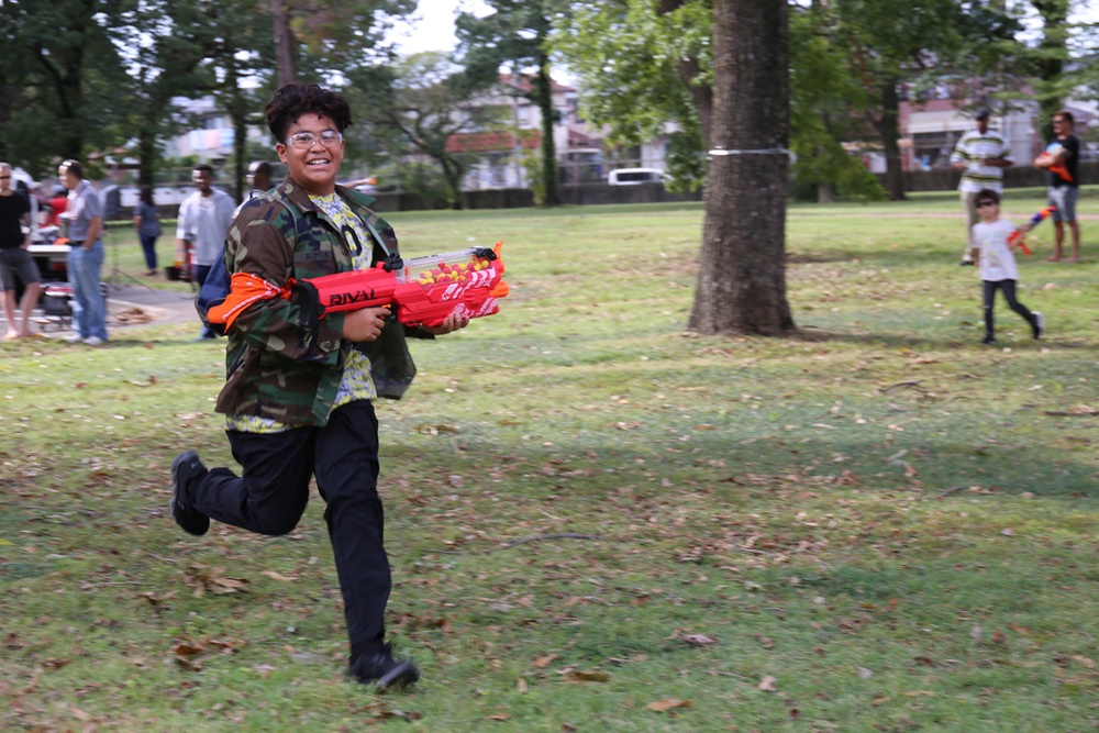 Camp Zama youth evade hordes of undead at ‘Humans vs. Zombies’ community event