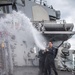 Sailors Aboard USS Milius (DDG 69) Participate in a Fresh Water Wash-down