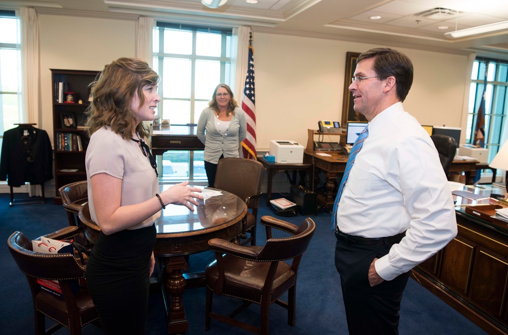 Defense Secretary Meets Brianna McKinnon