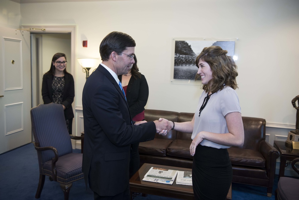 Defense Secretary Meets Brianna McKinnon