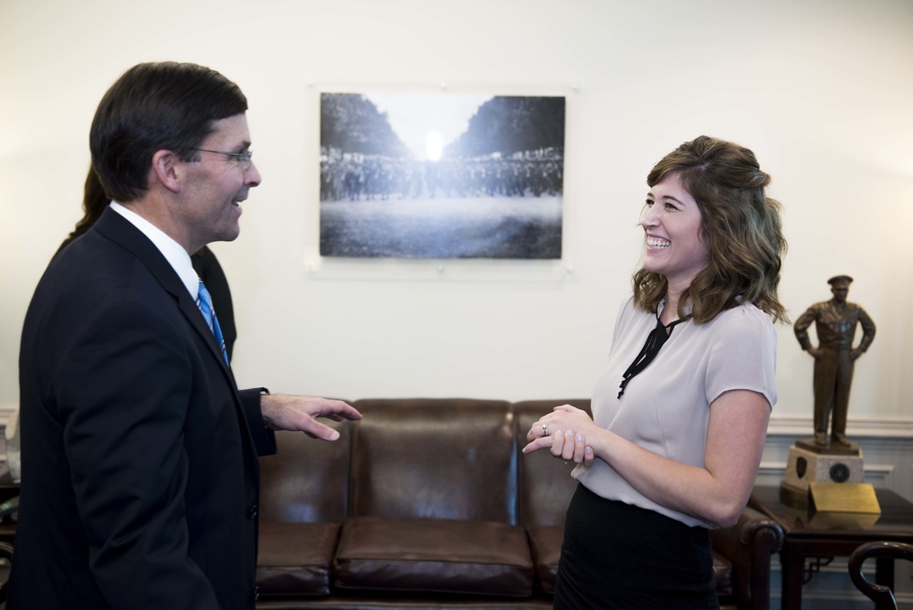 Defense Secretary Meets Brianna McKinnon