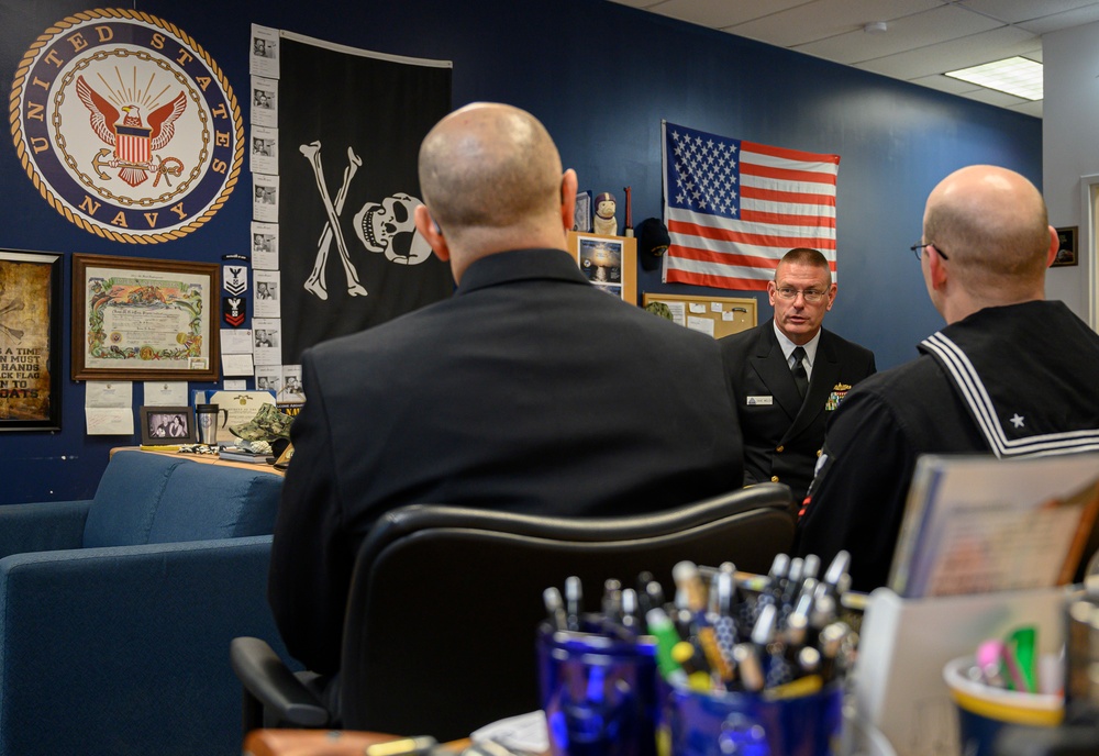 RDML Welch Visits with NTAG Mid America Sailors