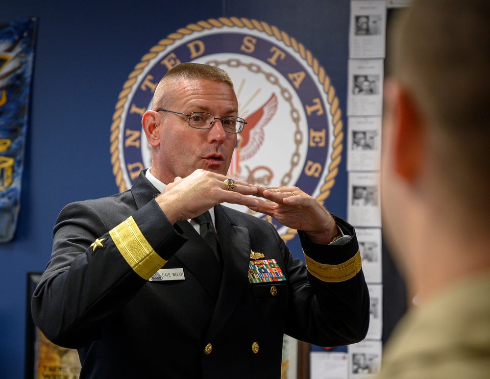 RDML Welch Visits with NTAG Mid America Sailors