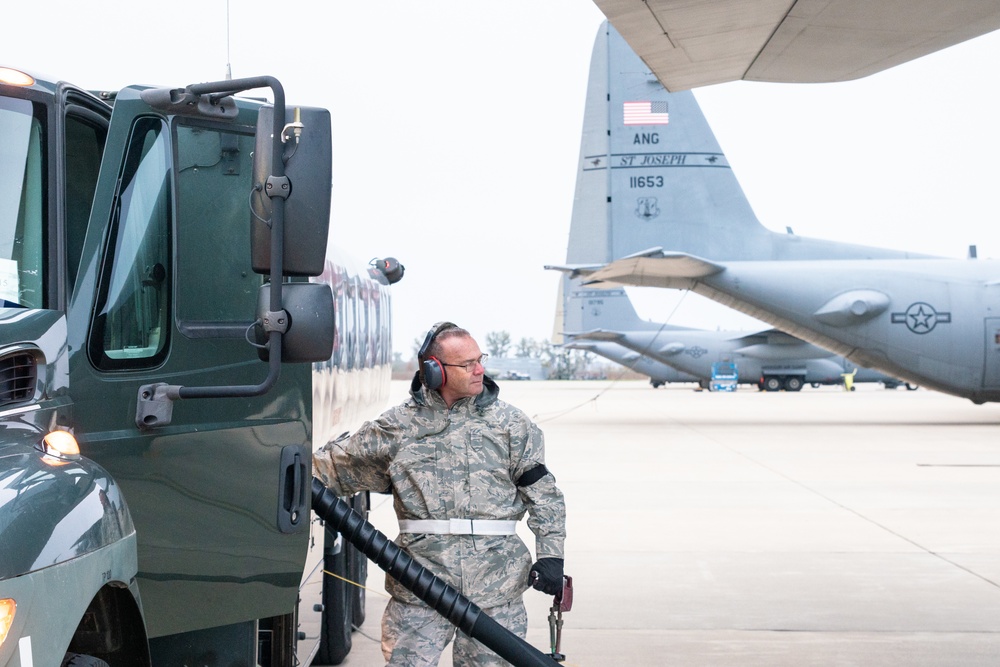 Airman conducts last aircraft refuel before retirement