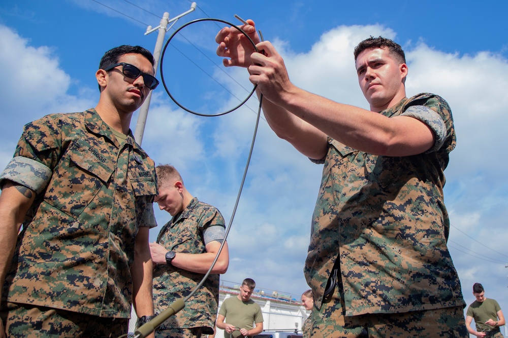 Service members gain knowledge in basic explosive ordnance disposal procedures