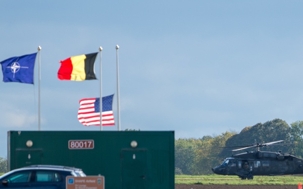 3rd CAB 3rd ID Stages Helicopters in Belgium