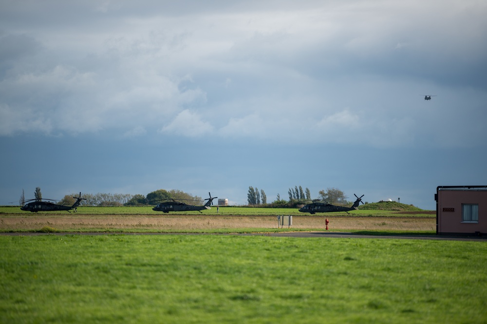 3rd CAB 3rd ID Stages Helicopters in Belgium