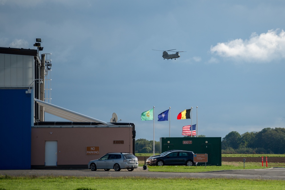 3rd CAB 3rd ID Stages Helicopters in Belgium