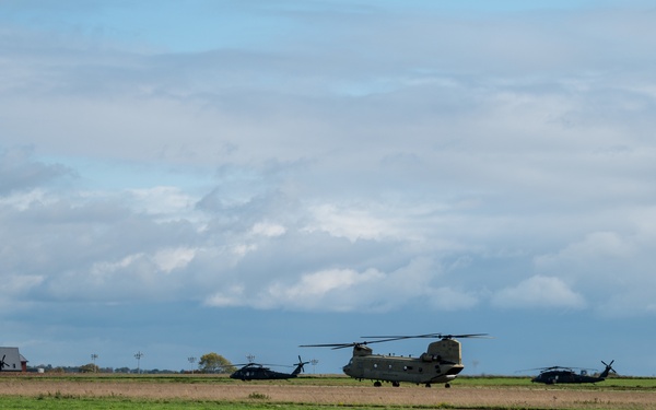 3rd CAB 3rd ID Stages Helicopters in Belgium