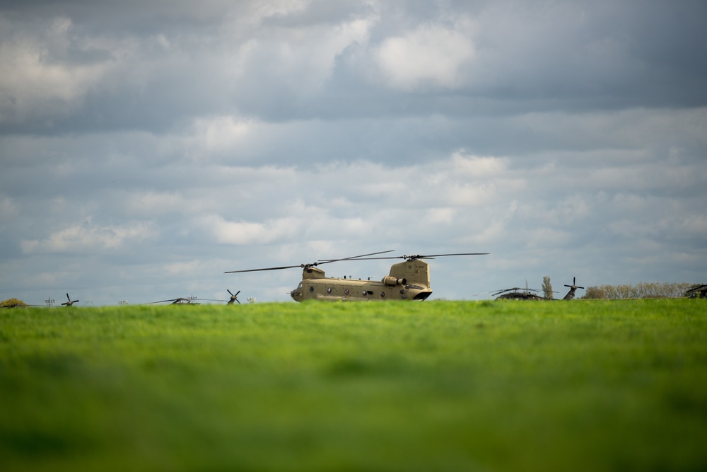 3rd CAB 3rd ID Stages Helicopters in Belgium