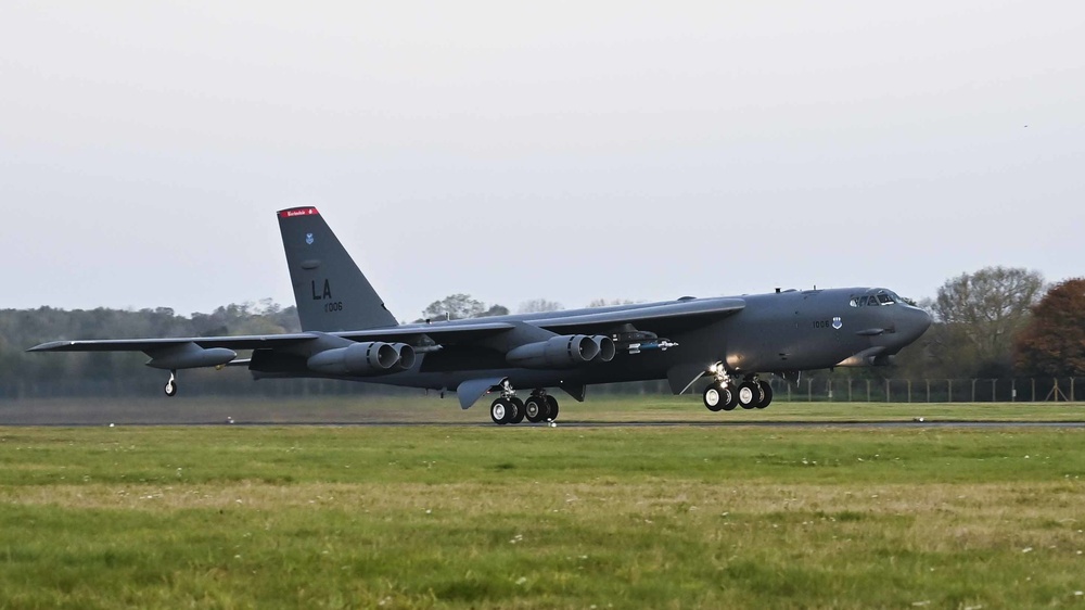 B-52 takes off in support of training with Norwegian partners