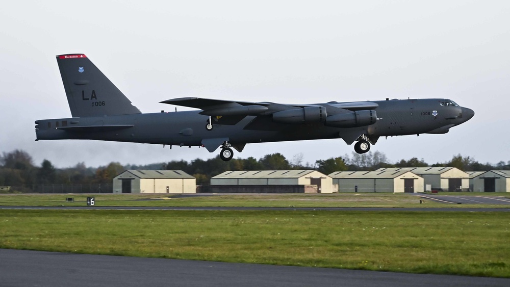 B-52 takes off in support of training with Norwegian partners