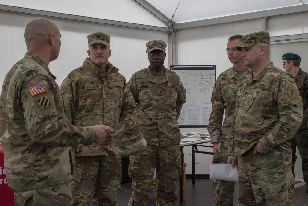 Deputy Commanding Officer – Support, Col. Thomas O'Connor visits First Infantry Division (Forward) Headquarters