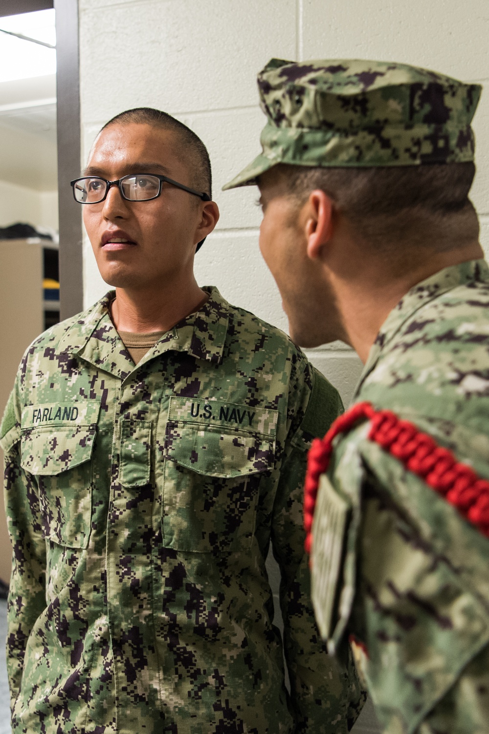 191031-N-TE695-0002 NEWPORT, R.I. (Oct. 31, 2019) -- Navy Officer Candidate School conducts Room, Locker and Personnel inspection