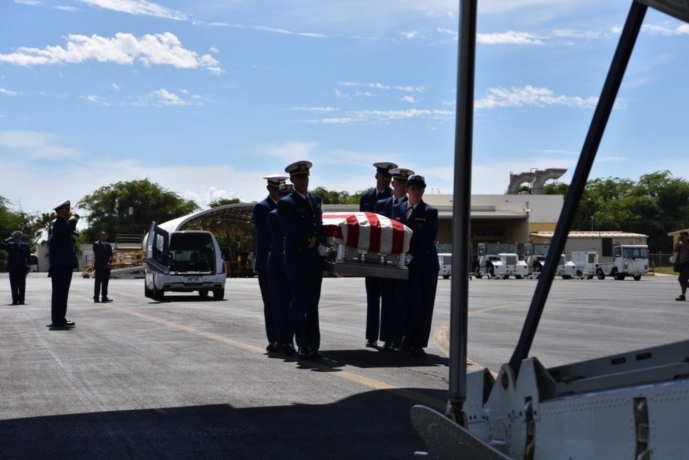 Coast Guard members gather for transfer of WWII POW remains
