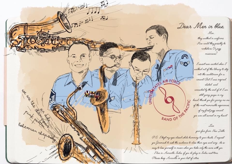 Artwork of Pacific Saxophone Quartet by Audience Member