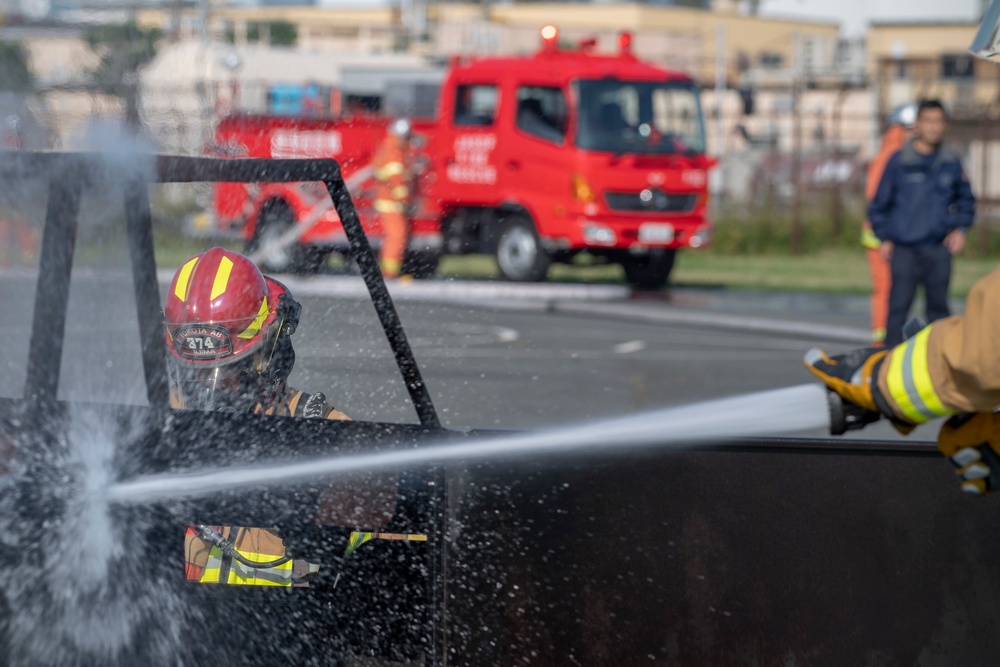 Yokota Firefighters participate in bilateral fire training exercise