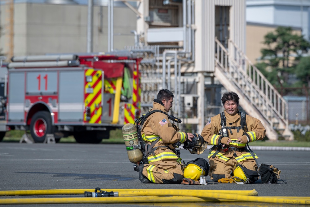 Yokota Firefighters participate in bilateral fire training exercise