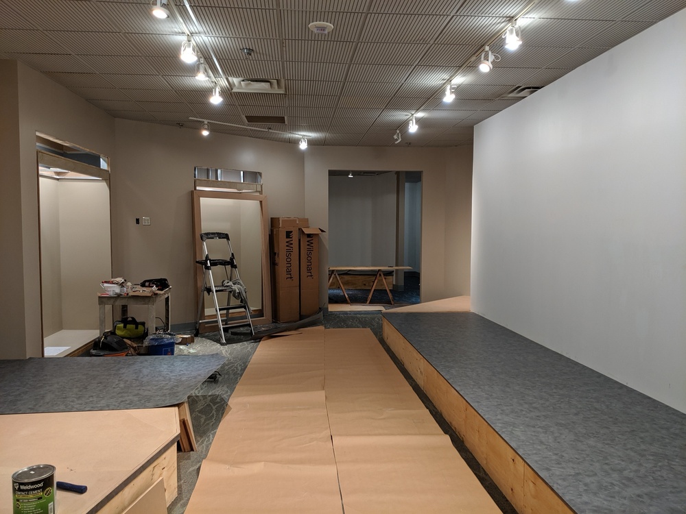 New exhibit spaces during construction at Naval Museum