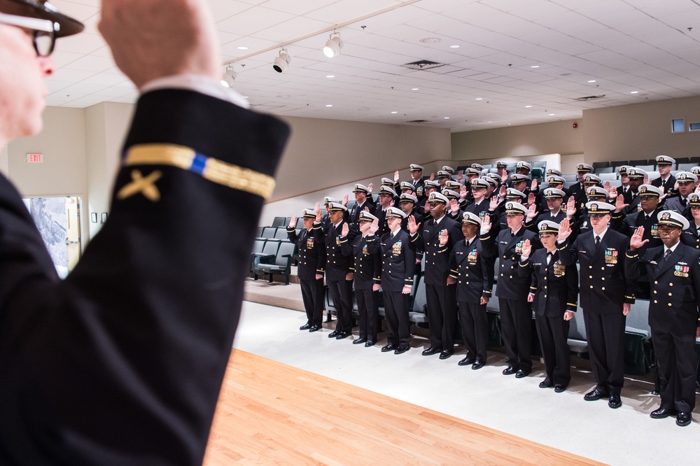 191101-N-TE695-1003 NEWPORT, R.I. (Nov. 1, 2019) -- Navy Limited Duty Officer/Chief Warrant Officer Academy class 20010 graduates
