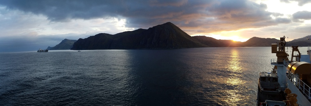 Coast Guard Cutter Healy crew moor in Dutch Harbor following conduct Arctic operations