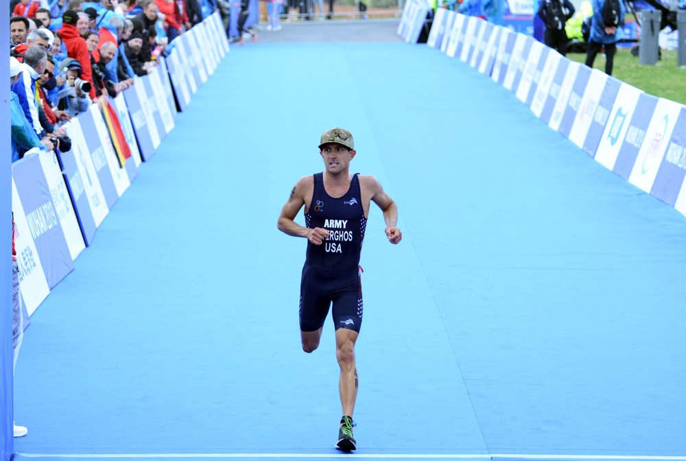 Sterghos finishes first for USA in Triathlon