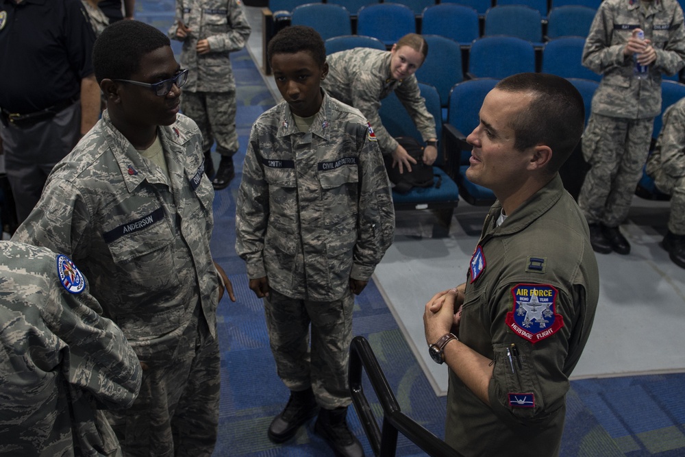 F-22 demonstration team inspires local youth